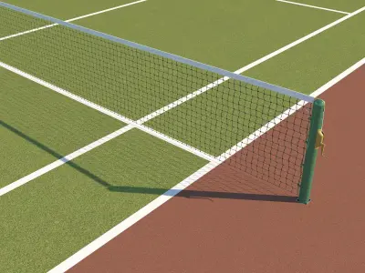 Detailed Tennis Court Low-poly 3D model