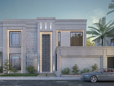 3DS MAX V-RAY RENDER VILLA FULL MODELS 3D model