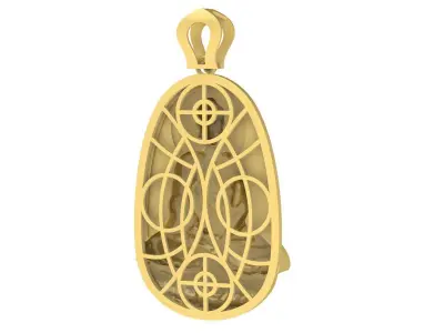 Luxury Buddha Oval Pendant for Jewelry 3622 3D print model