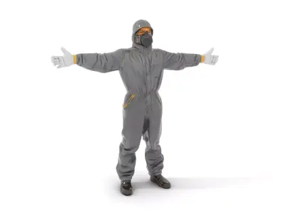 Grey Hazmat Suit model pack Low-poly 3D model