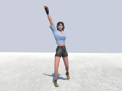 Tennis Girl Model Rigged Low-poly 3D model