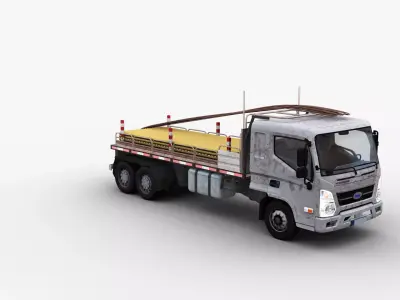 Construction Truck with interior Low-poly 3D model
