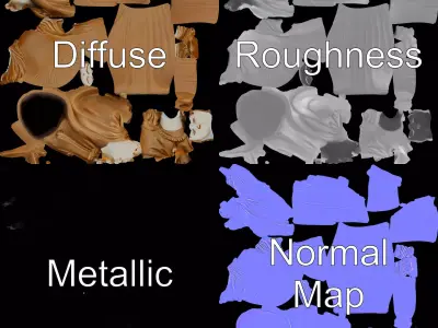 Divine Statue Gold Finish model pack Low-poly 3D model