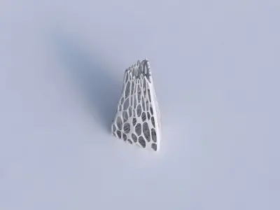 Vase puffy tipped triangle with cracked organic lattice 3D print model purchase