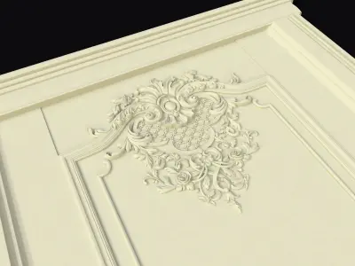 Carved decors door 3D model