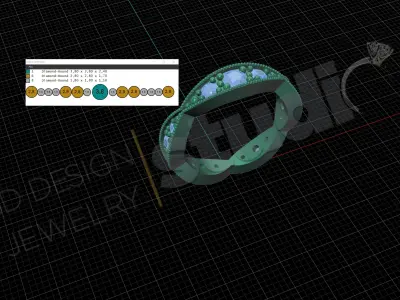 Detailed luxury brilliant ring 3D print model