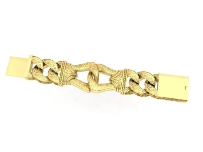 BRACELET gold with intricate design 3D print model
