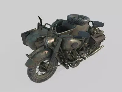 Modern Sidecar Motorcycle 3D model