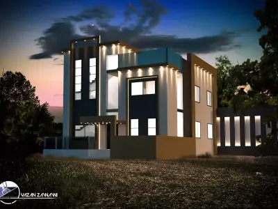 Residential modern house 3D model