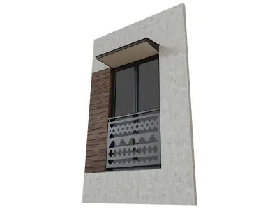 3D Fasade Element Window Railing Ornament 3D model