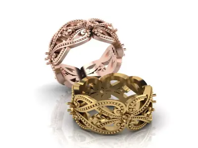 eternity floral jewelry ring 3D print model
