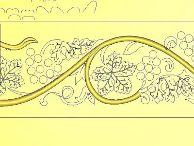 grape vine church cornice - repeatable parts 3D model