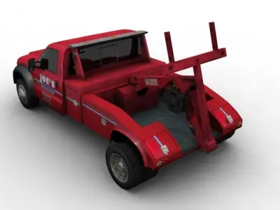 tow car Low-poly 3D model