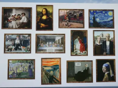 Famous Painting Collection Low-poly 3D model