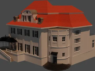 low poly House 360 3d model Low-poly 3D model