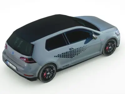 Volkswagen Golf GTI 2019 Low-poly 3D model