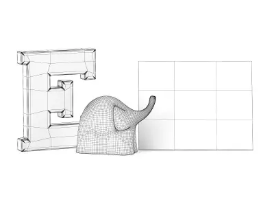 Black Shelf Decorations 3D model