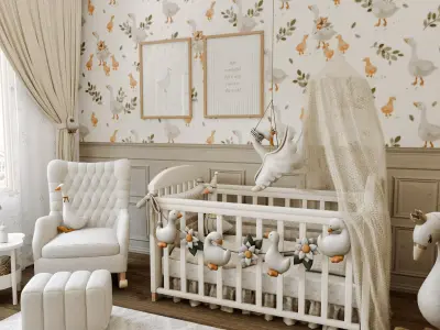 Goose Baby Room Blender Scene 3D model