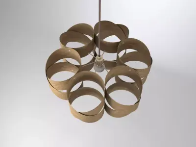 Wood Pendant Light 3D model