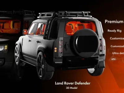 Land Rover Defender with HD Interior 3D model