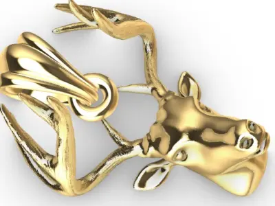Buck Head Pendant  3D print model