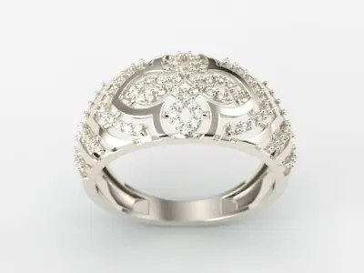 Women Diamond ring design cross 3dm stl 3D print model 3D print model