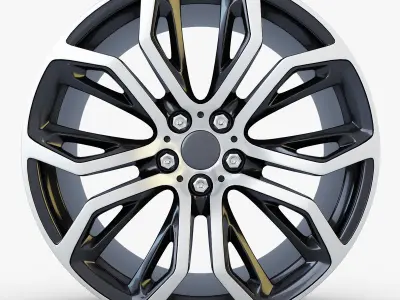 Style 375 wheel black Mid Poly Low-poly 3D model