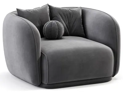 Troy Fabric Armchair 3D model