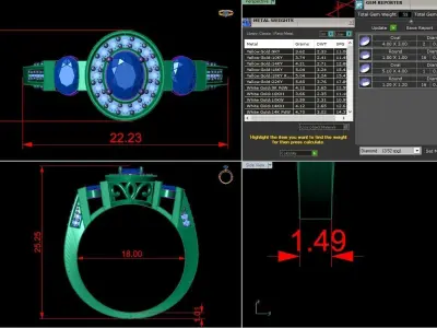 Diamond Jewelry Ring 3D print model 16
