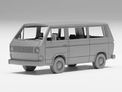 VW T3 - H0 scale van model kit 3D print model