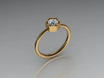 Tiffany Style Diamond Ring 3D print model