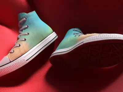 Shoes Converse Color Pink Girls Low-poly 3D model