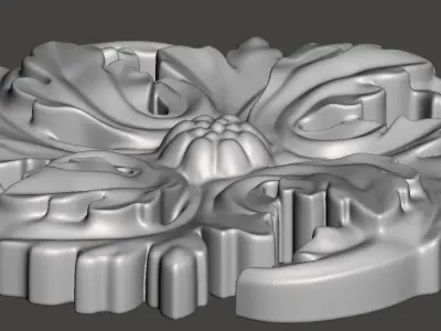 WoodCarving floral detail - 3d model for CNC - FlowerCFC01 3D print model