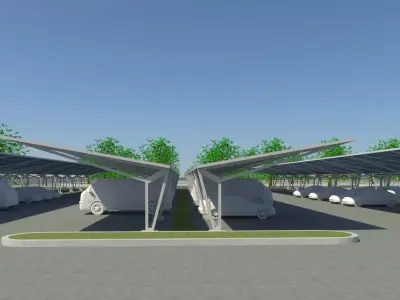 Layout for solar carport 3D model