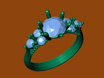 Luxury Diamond Womens Engagement Ring Jewelry 3D print model