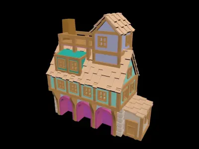 Medieval House 69 3D print model 3D model