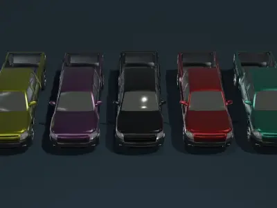 Pickup Truck Car Generic Low-poly 3D model