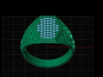 Print Ready STL 3DM  Gents Rings Diamond Men Ring  3D print model 84
