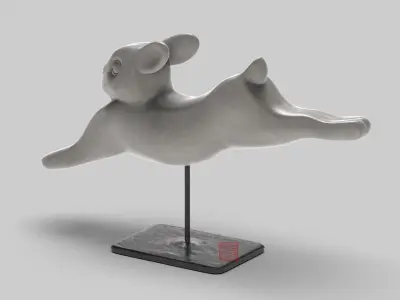 Rabbit lapin modern art sculpture 3D print model