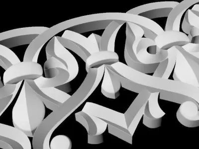Central decor ornament for furniture 3D model 146