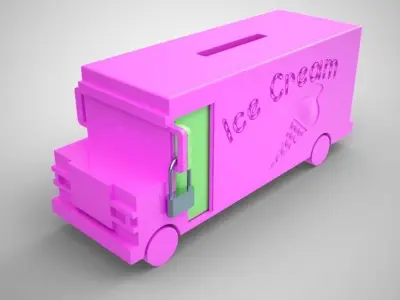 Ice Cream Van Moneybox 3D print model
