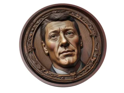 Robert Lewandowski Footballer Medallion 3D print model