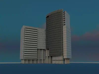 A modern office building Free 3D model