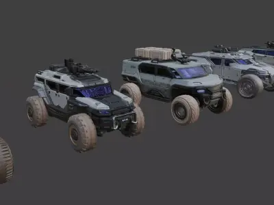 scifi rovers set 1 3D model