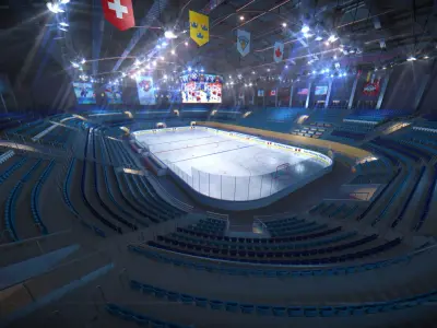 Ice Hockey Arena Stadium - Modular Environment 3D model