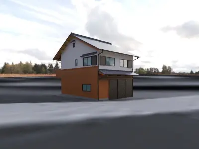 sample of simple Japanese houses 3D print model