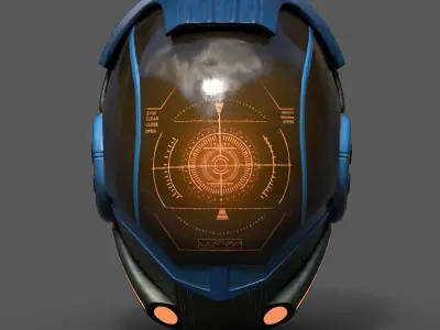 Helmet scifi fantasy pilot military combat low poly human  Low-poly 3D model