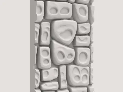 Random Rubble Stone Facade 3D model