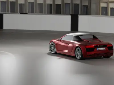 car animation scene 3D model