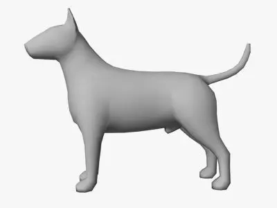 Low Poly Bull Terrier Low-poly 3D model